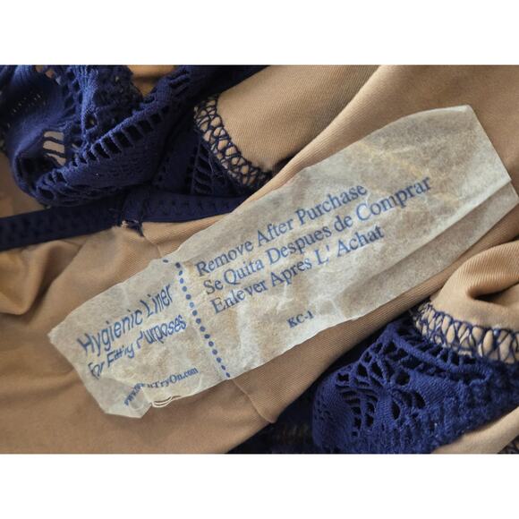 BECCA® by Rebecca Virtue Color Play Crochet Plunge One Piece Swimsuit, Small NWT - Picture 7 of 7